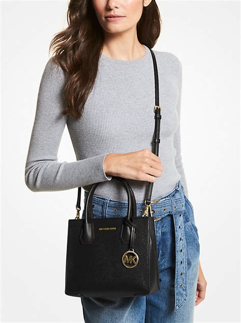 michael kors mercer medium pebbled leather crossbody bag|michael kors studded crossbody bag.